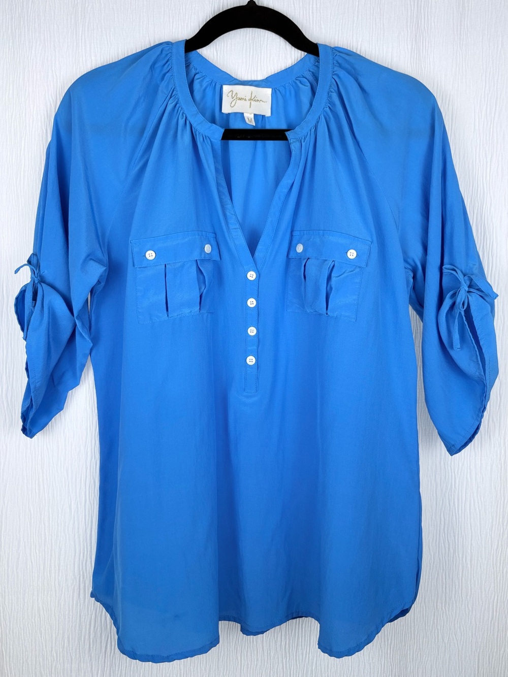 Yumi Kim, Bright Blue Silk Blouse, Size Medium